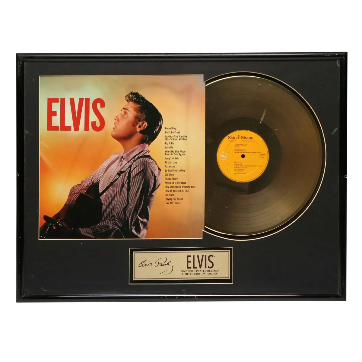 Elvis Presley "Elvis" Commemorative Gold Tone LP Framed Vinyl Record