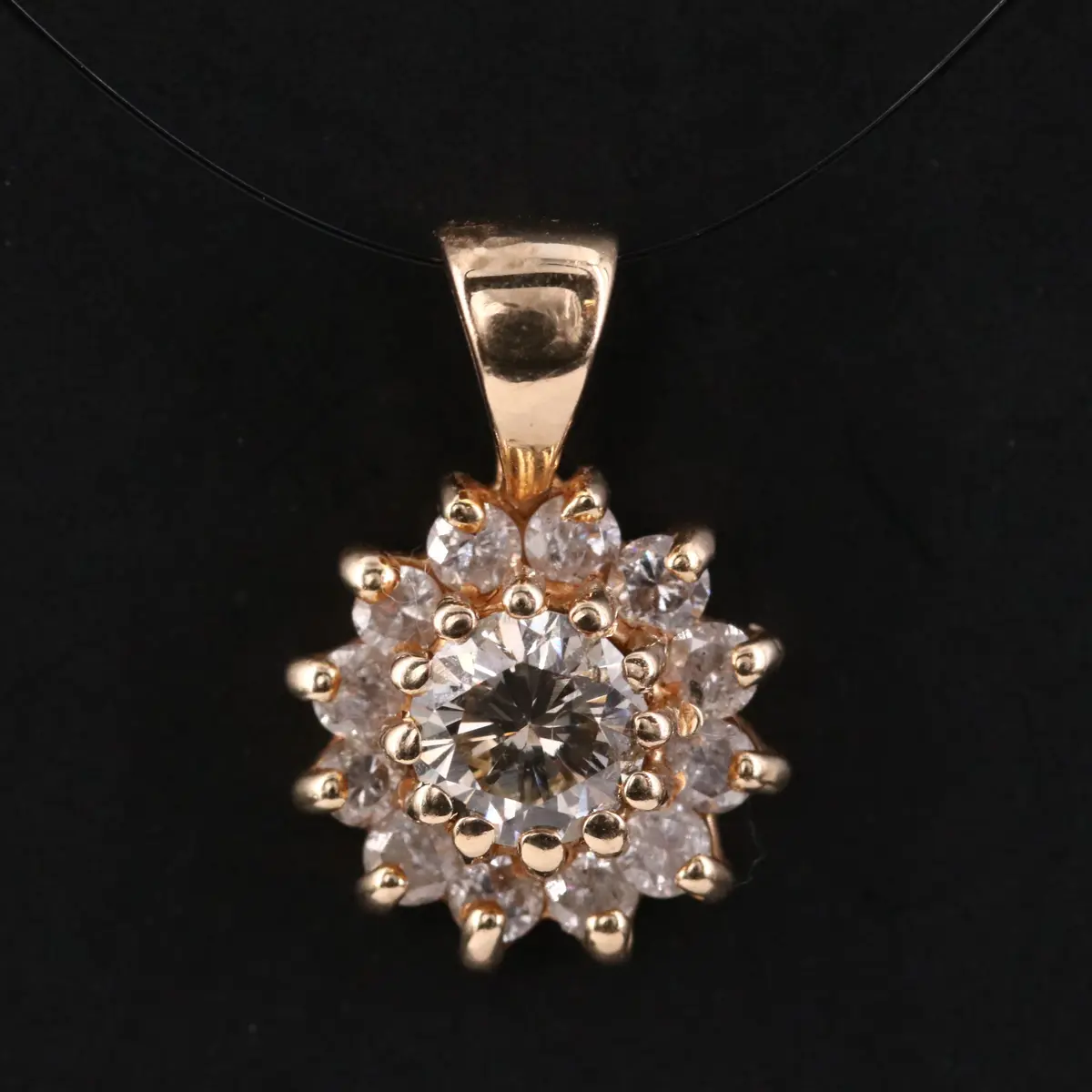 Vintage 14K 0.82 CTW Diamond Pendant