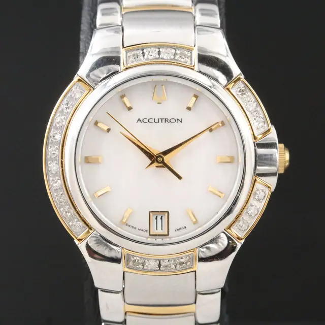 Bulova Accutron Torino Diamond Accented Stainless Steel Swiss Quartz Watch