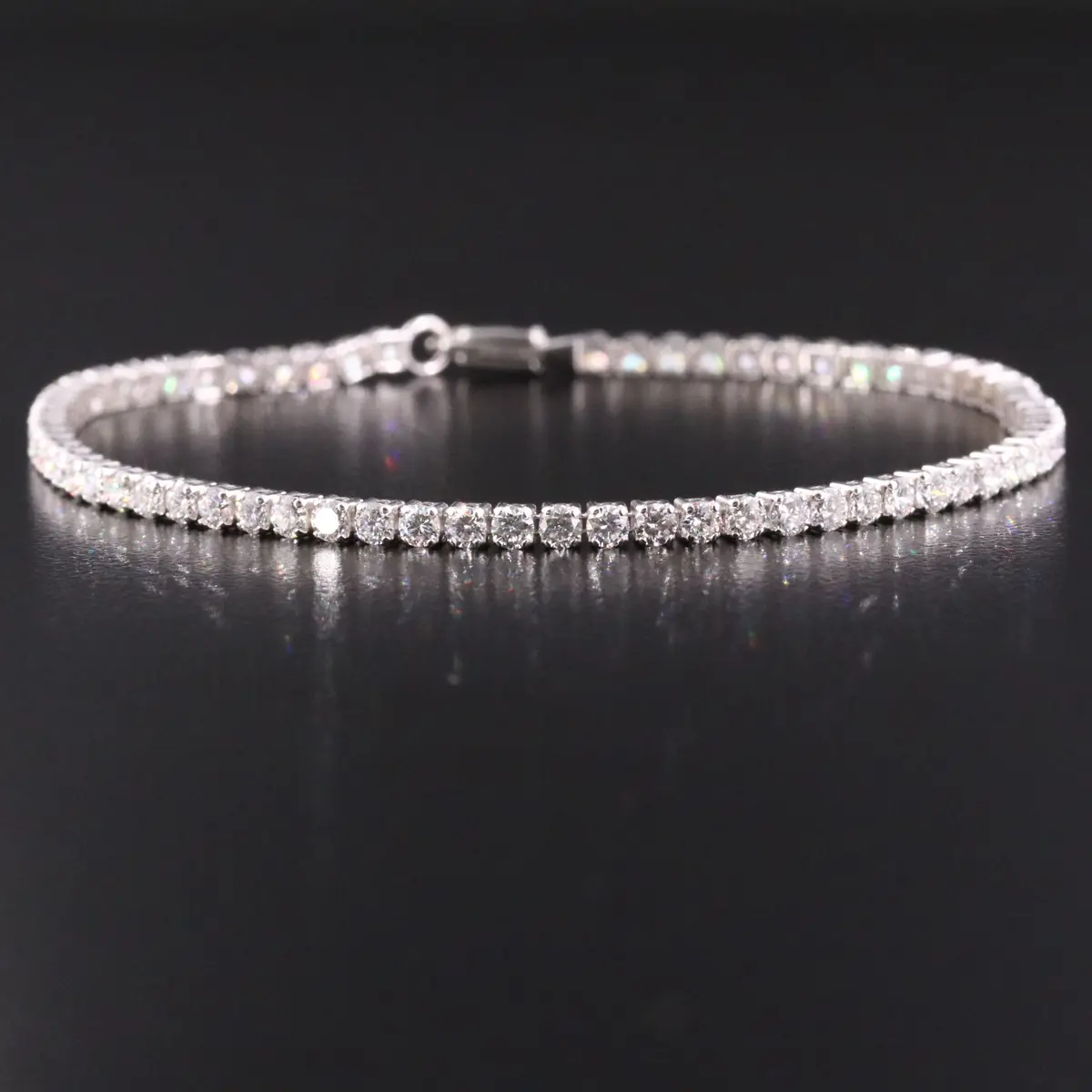14K 3.28 CTW Lab Grown Diamond Line Bracelet with IGI Report