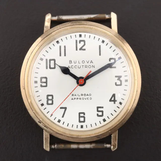 Bulova Accutron Railroad Approved Tuning Fork Gold Tone Watch