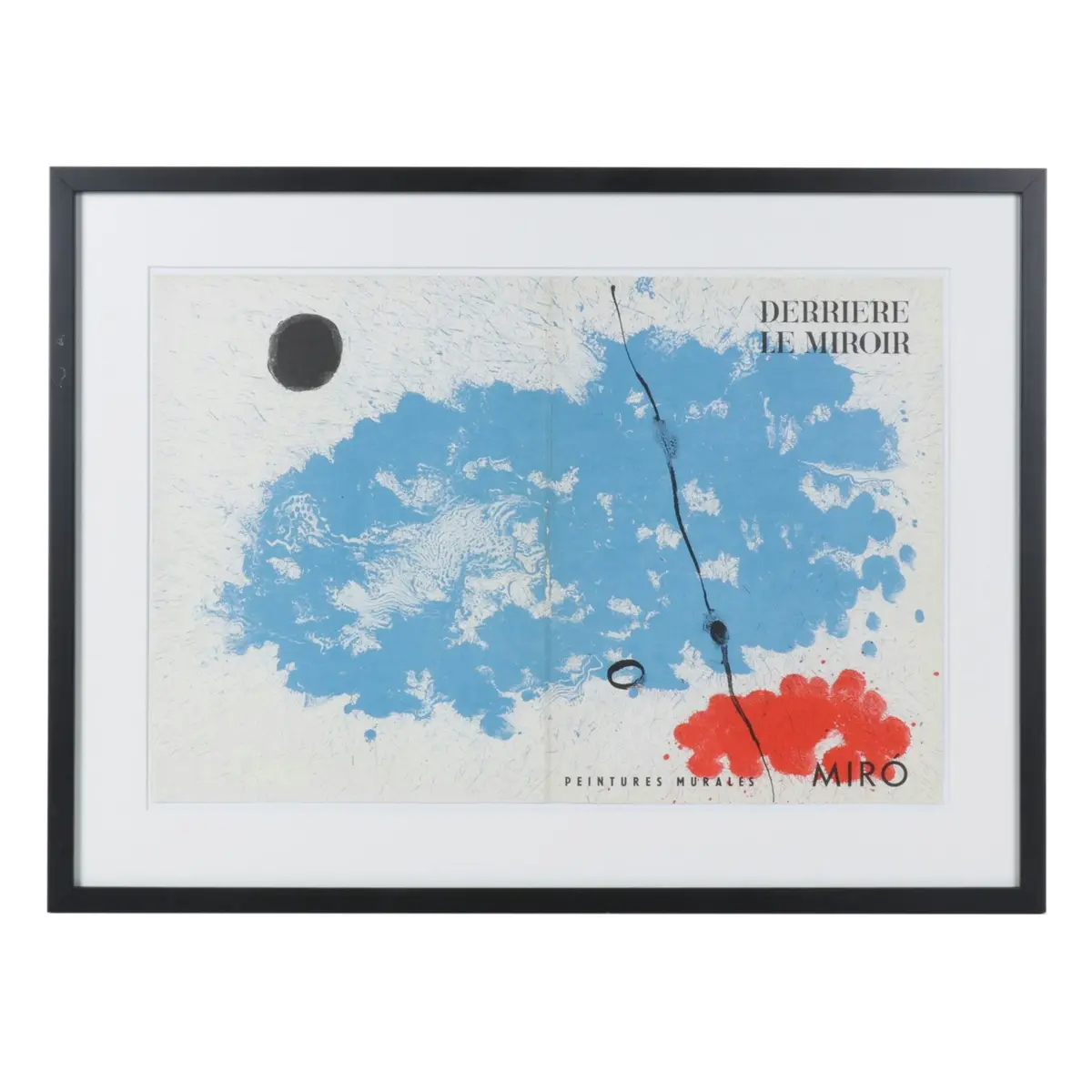 Joan Miró Double-Page Color Lithograph Cover Art for "Derrière le Miroir," 1961