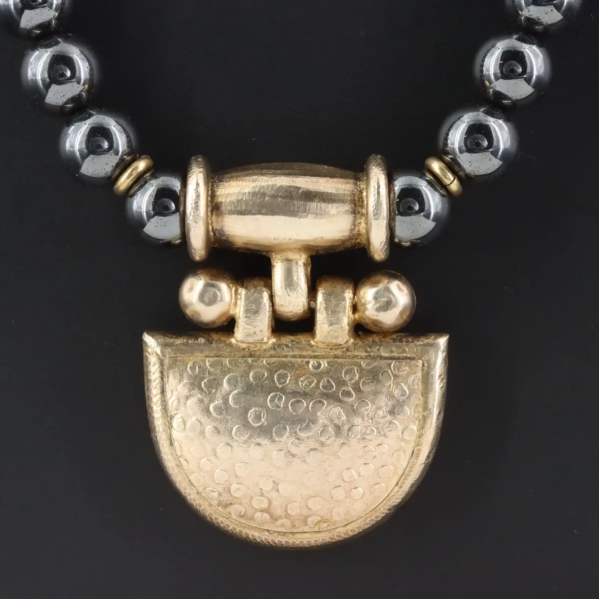 Antioch Artisan Sterling Hematite Bead Necklace