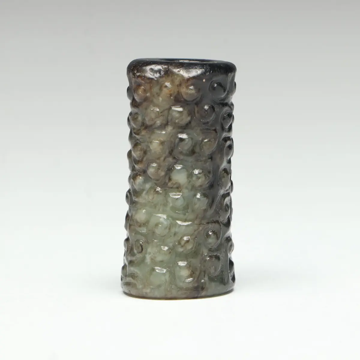 Chinese Carved Serpentine Leizi Bead Pendant