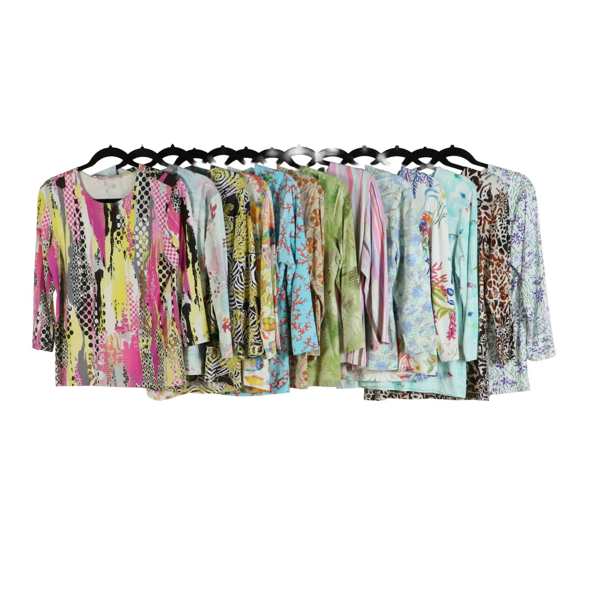 Leggiadro Three-Quarter Sleeve Patterned Knit Tops