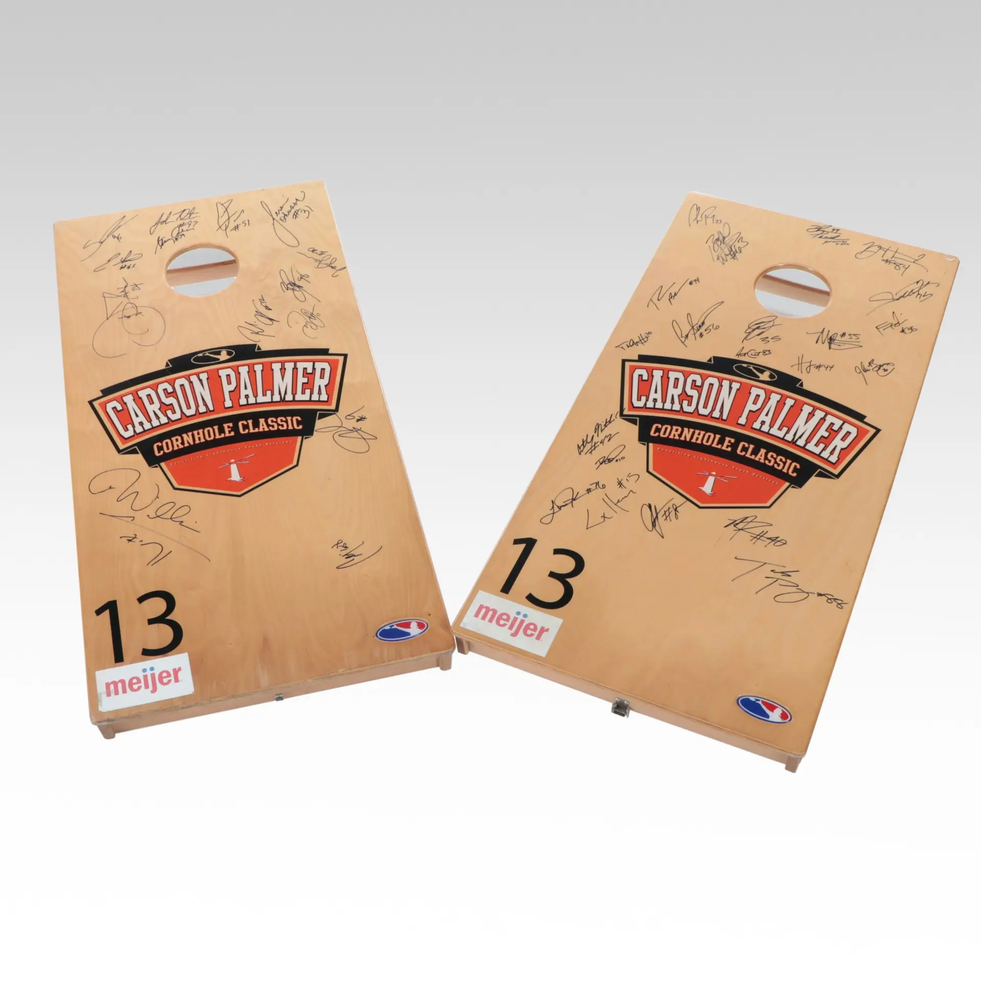 2006 Cincinnati Bengals Team Signed Cornhole Boards with Carson Palmer and More