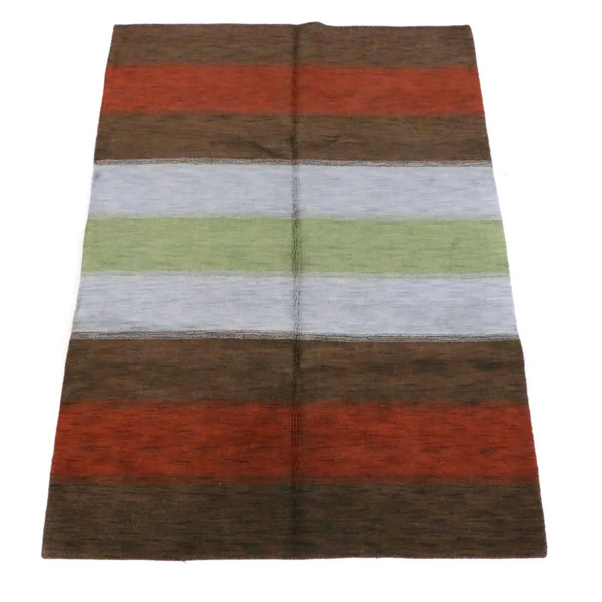 6'5 x 9'9 Hand-Knotted Contemporary Indian Striped Area Rug