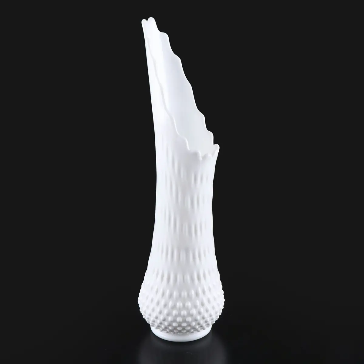 Fenton "Hobnail" Milk Glass Swung Vase, Vintage