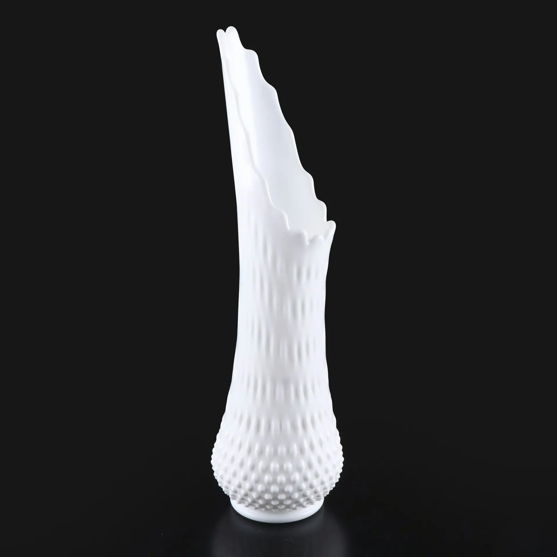 Fenton "Hobnail" Milk Glass Swung Vase, Vintage