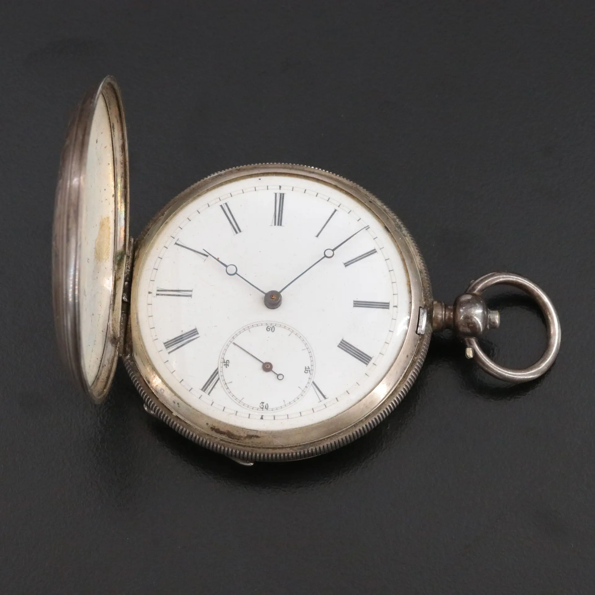 Robert Broundt 800 Silver Key Wind and Set Antique Ornate Pocket Watch