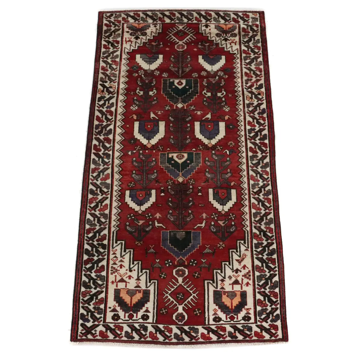 5'1 x 9'10 Hand-Knotted Persian Hamadan Area Rug