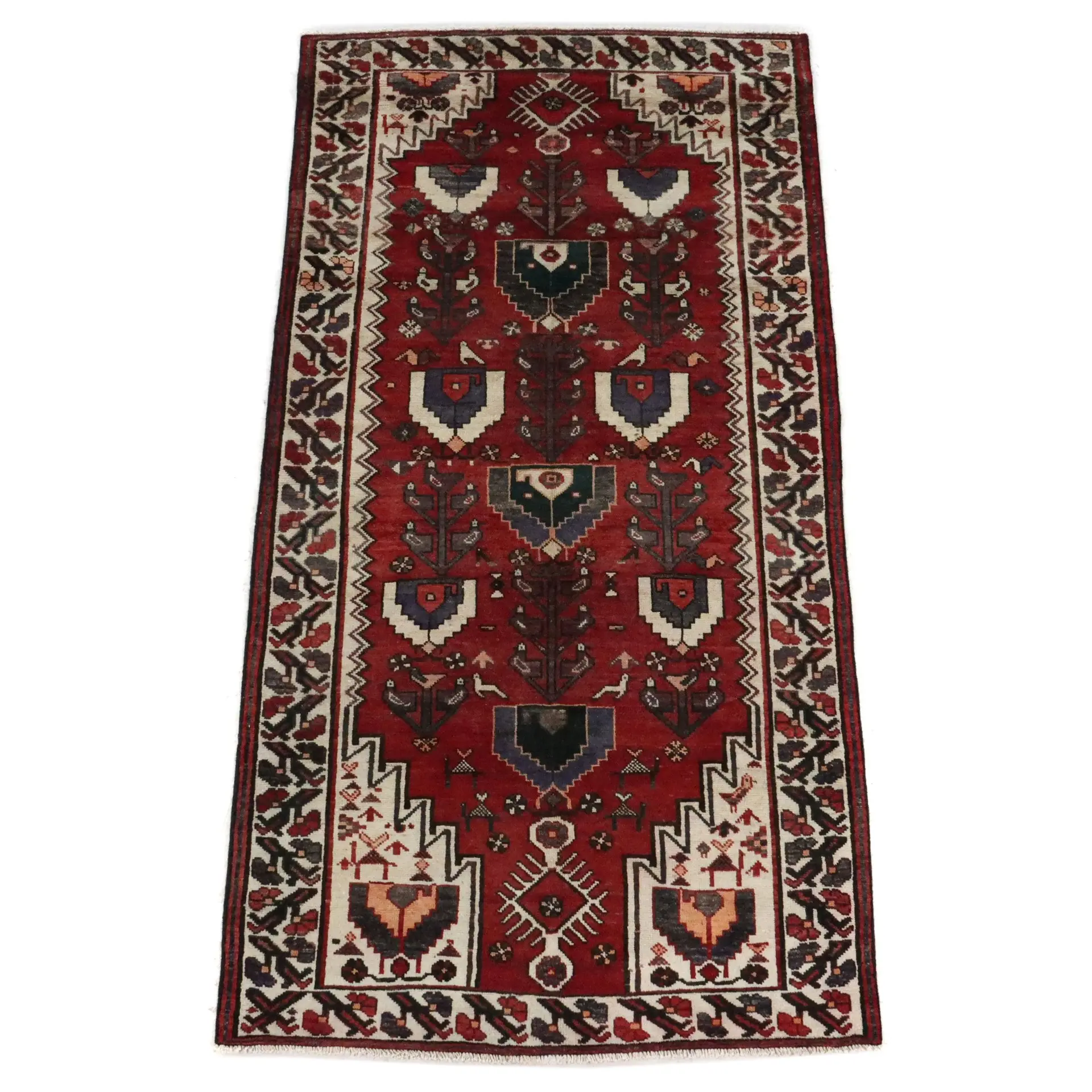 5'1 x 9'10 Hand-Knotted Persian Hamadan Area Rug