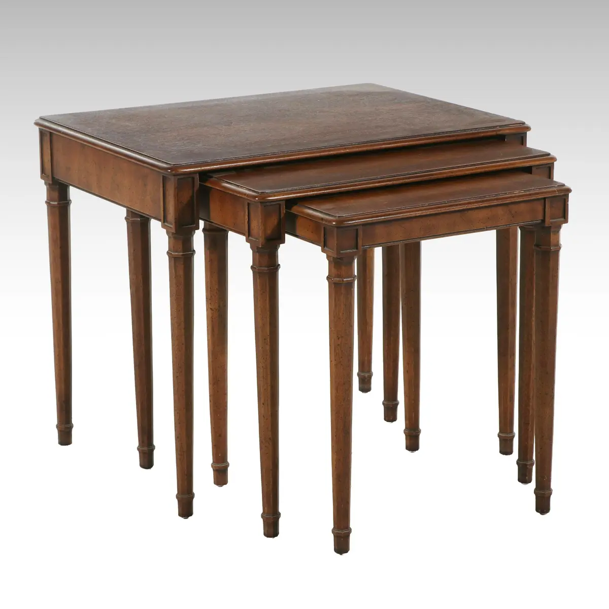 Regency Style Walnut Nesting Tables, 20th Century