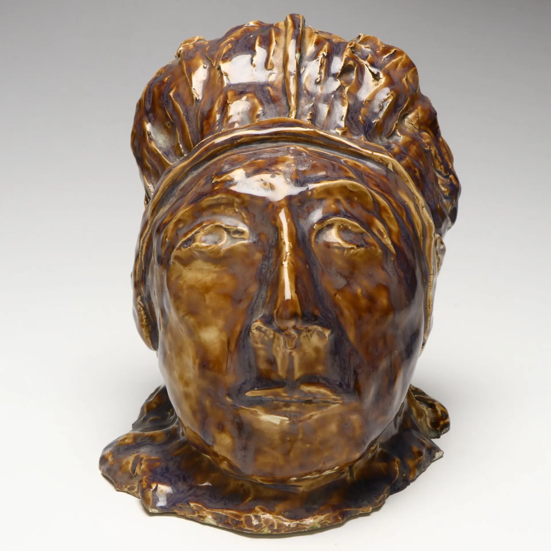 Vintage Handcrafted Ceramic Head Figure