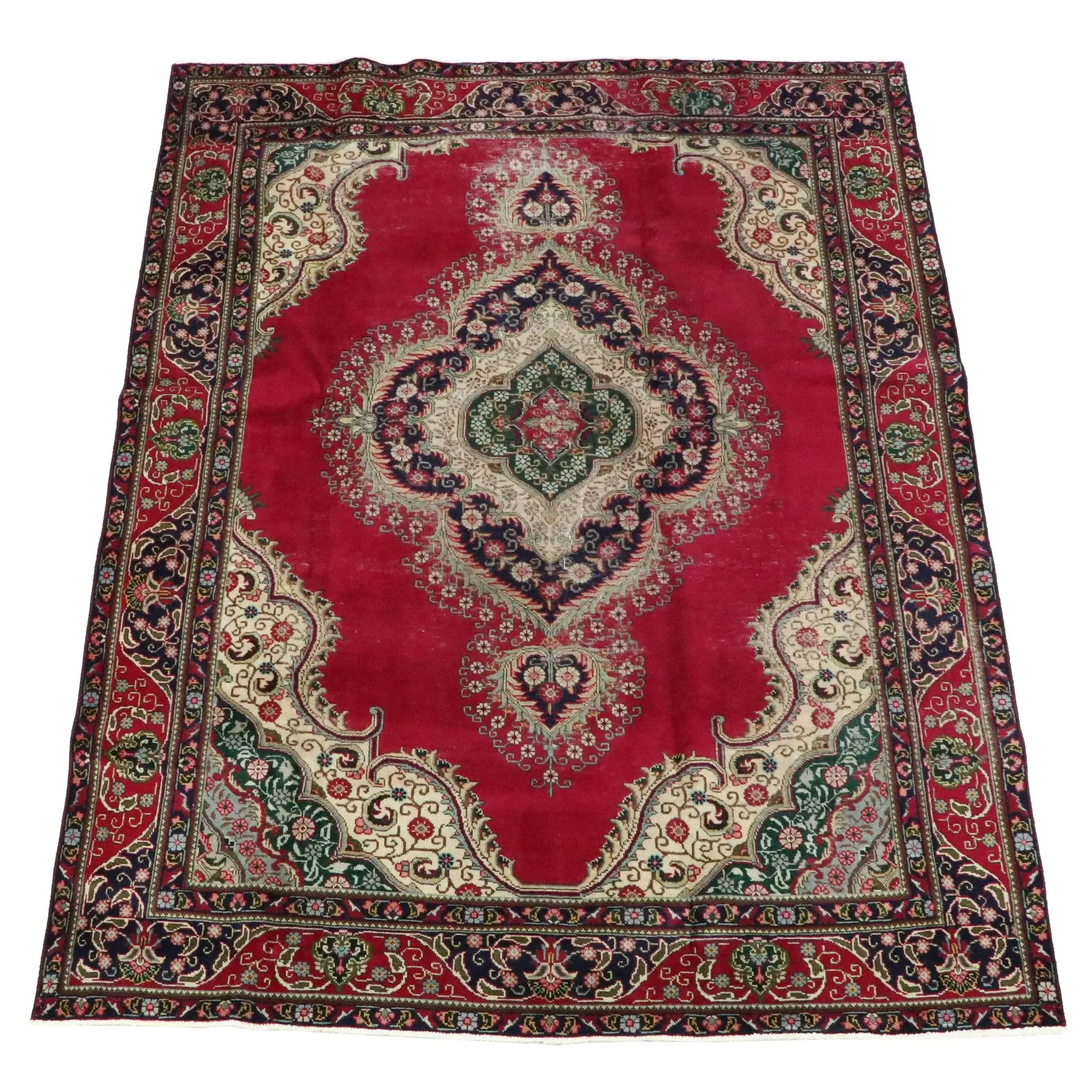 7'8 x 10'1 Hand-Knotted Persian Hamadan Style Area Rug