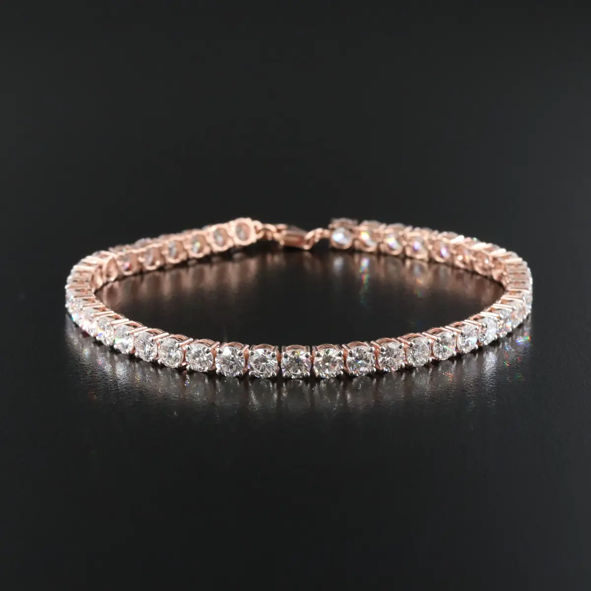 14K Rose Gold 10.39 CTW Lab Grown Diamond Line Bracelet