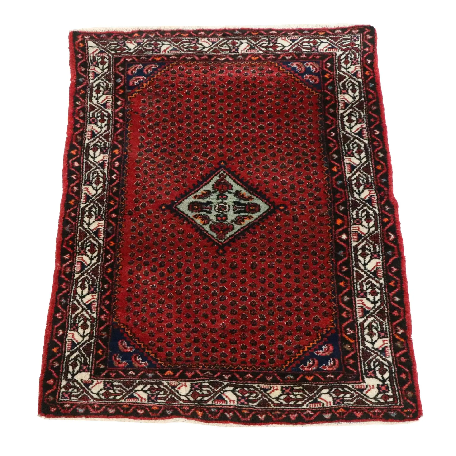 3'4 x 4'10 Hand-Knotted Persian Hamadan Accent Rug