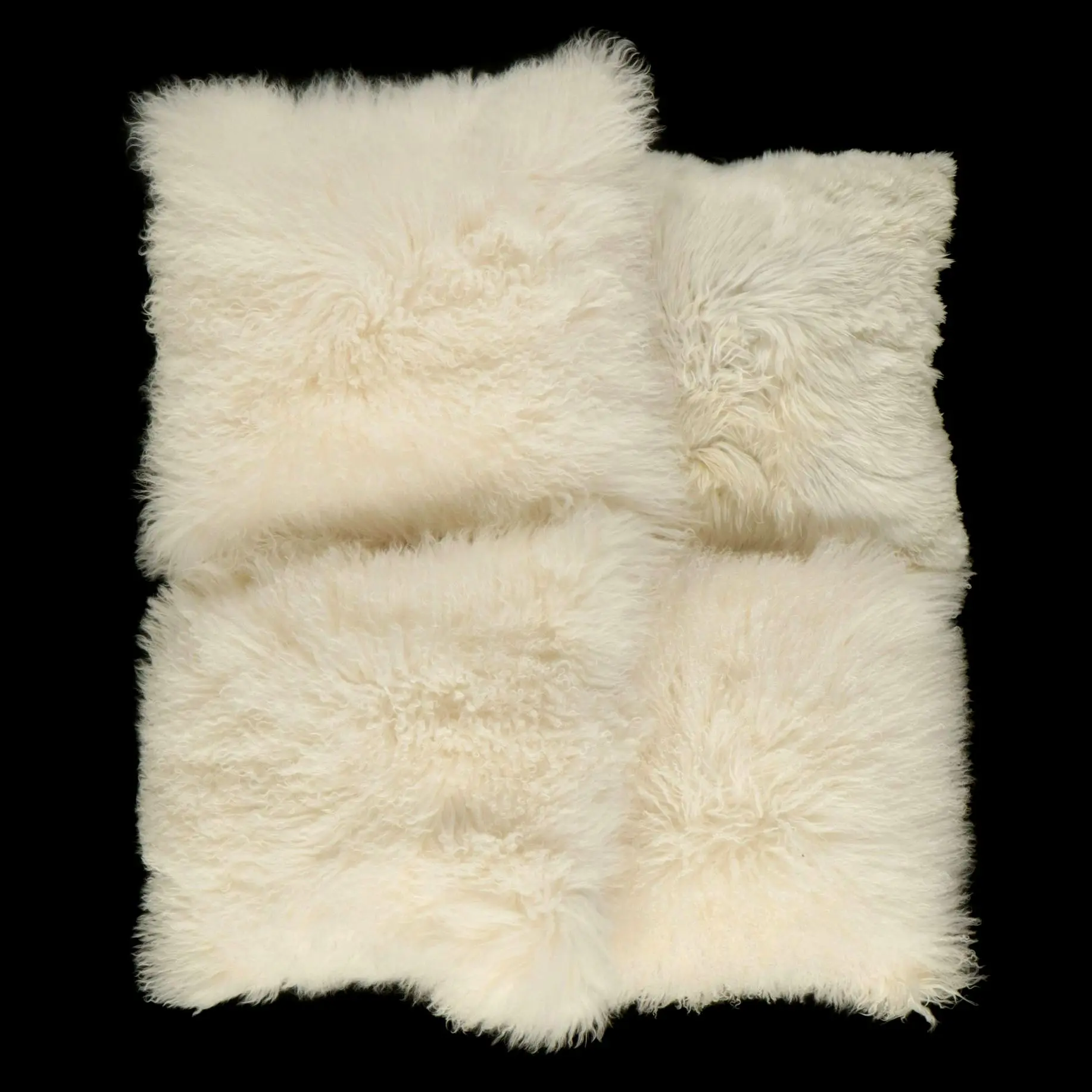 Arhaus Alpaca Pillow with Crate & Barrel Sheepskin Accent Pillows