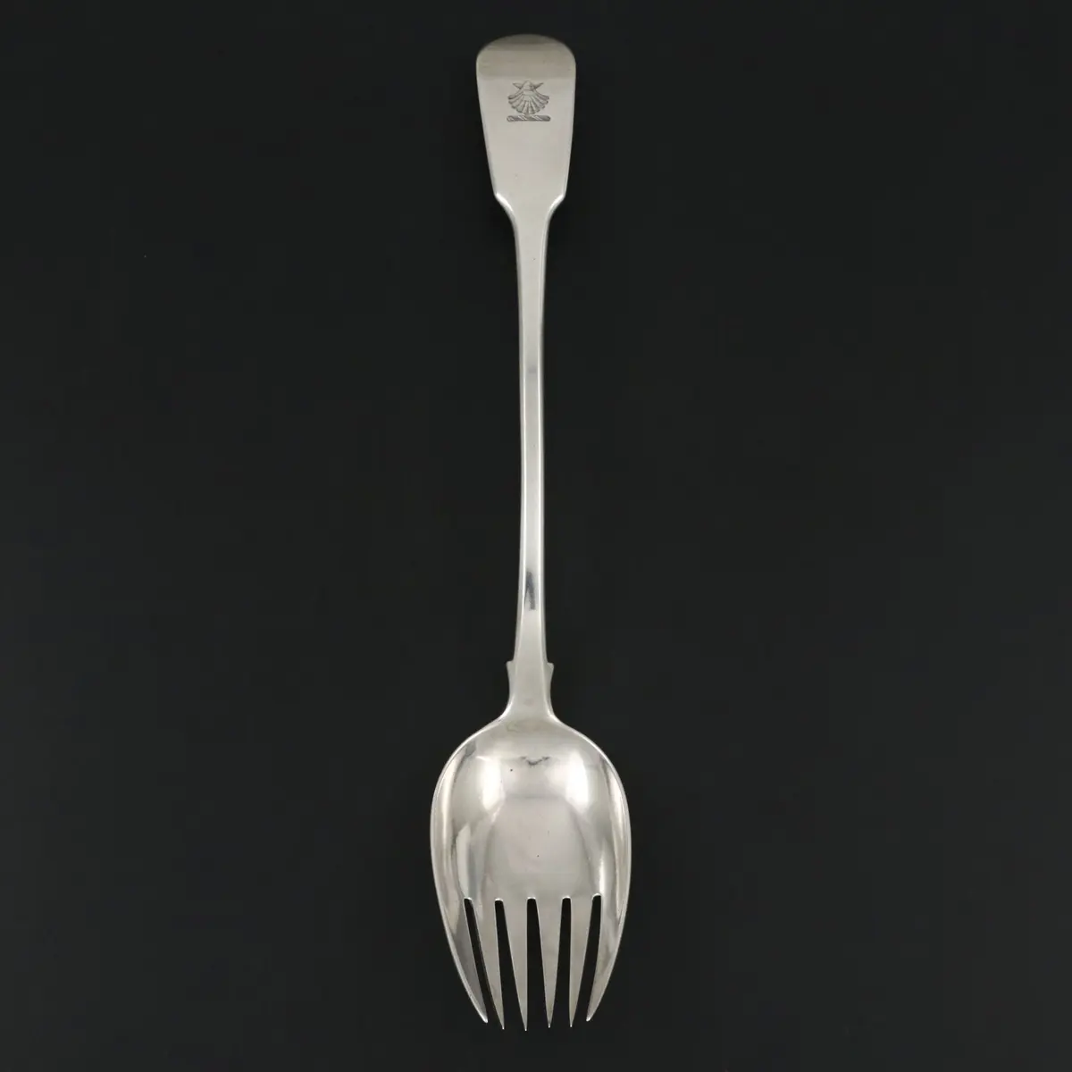 George III Sterling Silver Fiddle Handled Serving Spoon, 1812