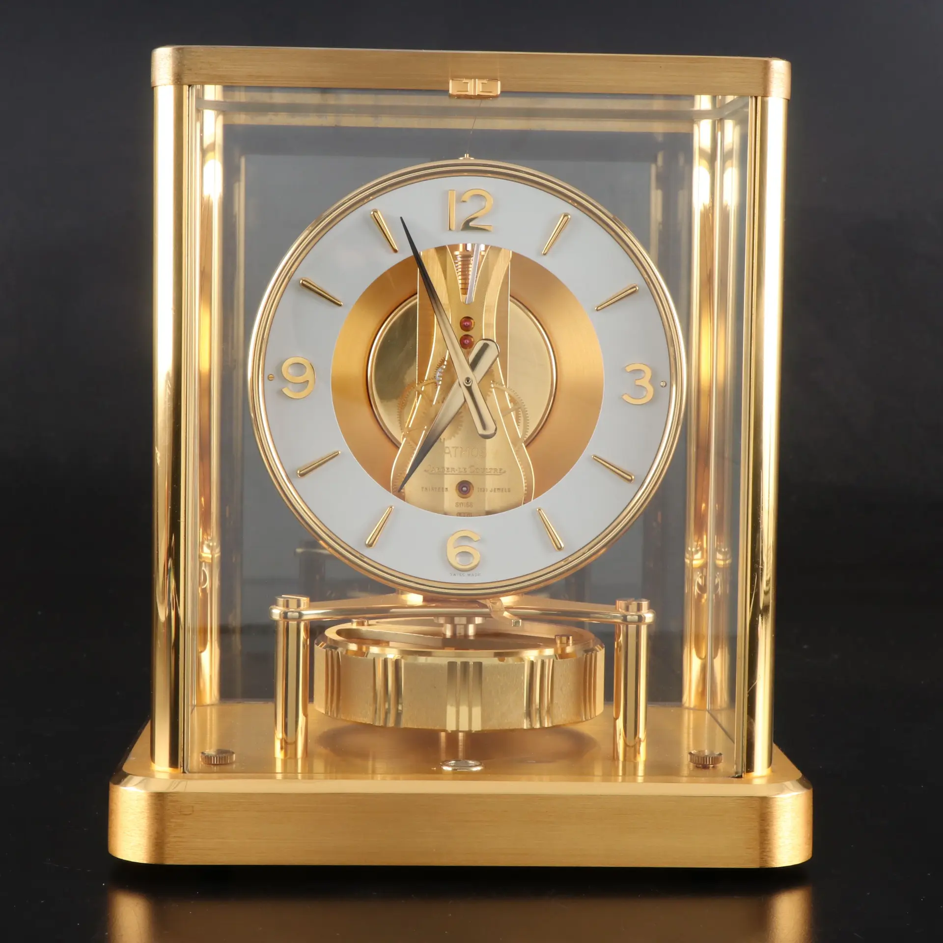 Jaeger-LeCoultre Swiss Atmos Caliber 540 Glass and Metal Skeleton Clock