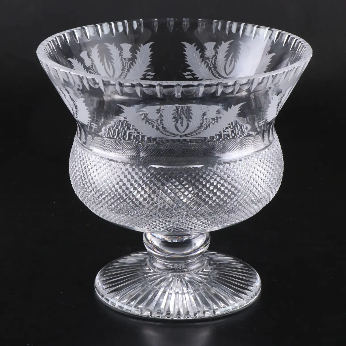 Edinburgh Crystal "Thistle" Footed Centerpiece Bowl