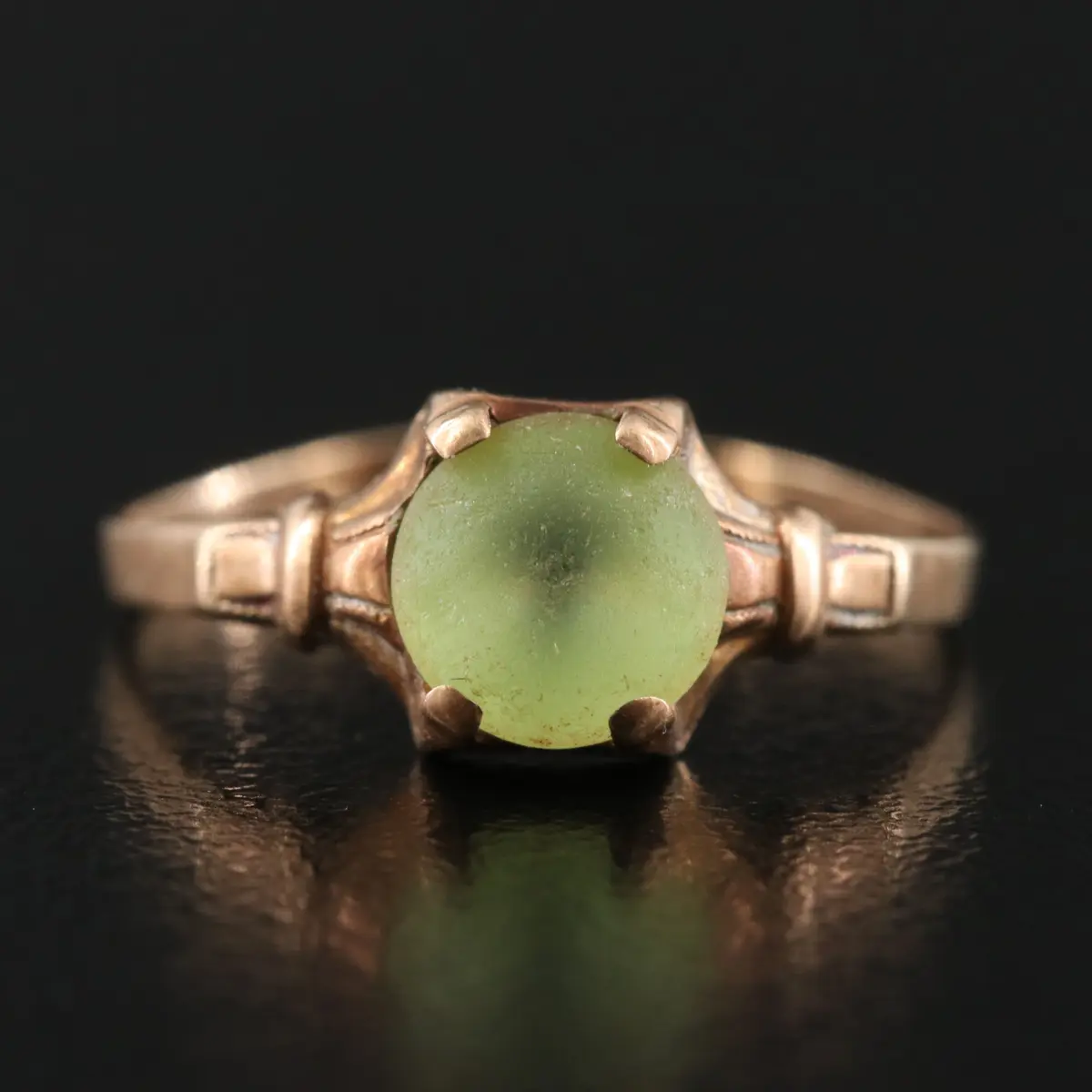 Antique 10K Glass Pinky Ring