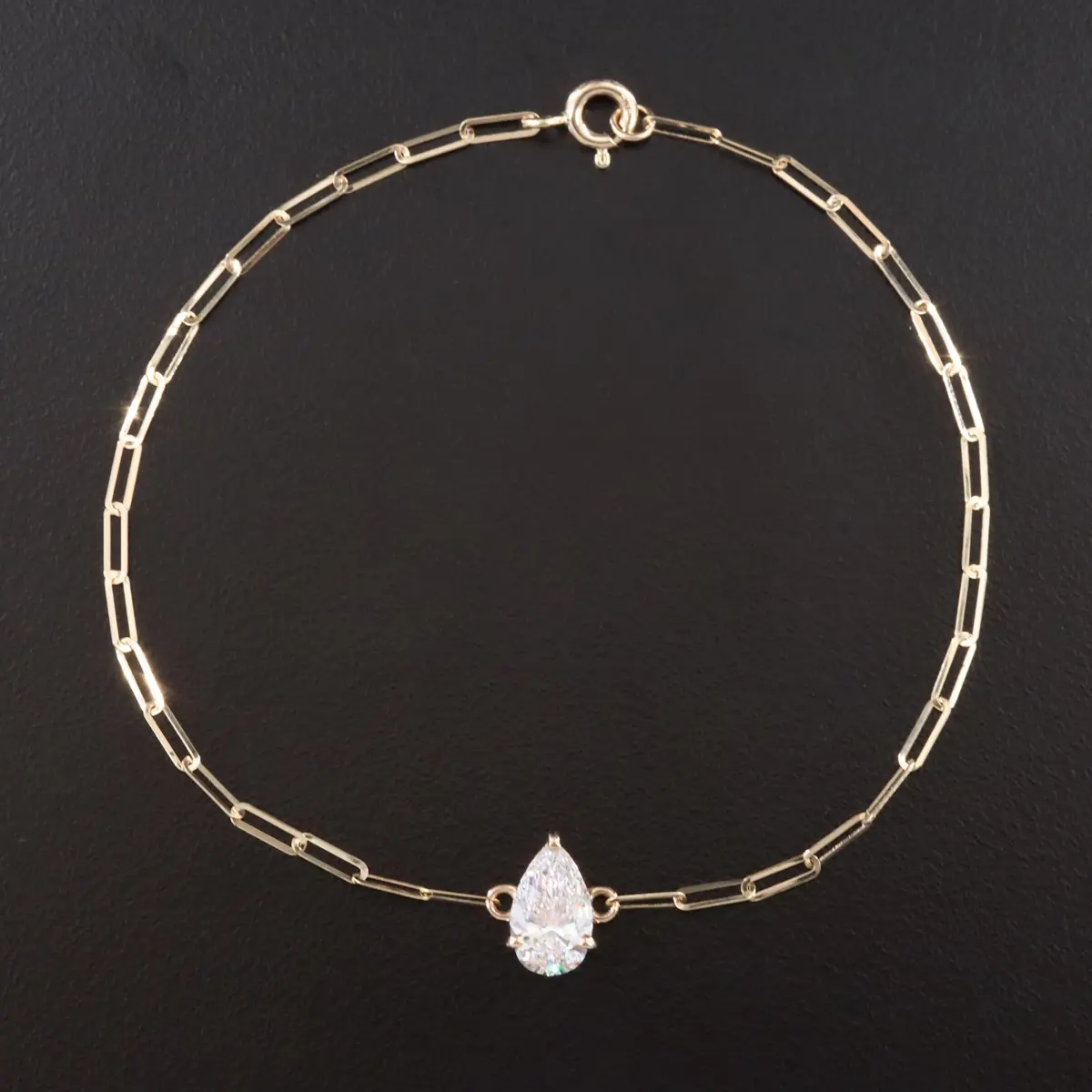 14K 1.10 CT Lab Grown Diamond Solitaire Bracelet with IGI Report