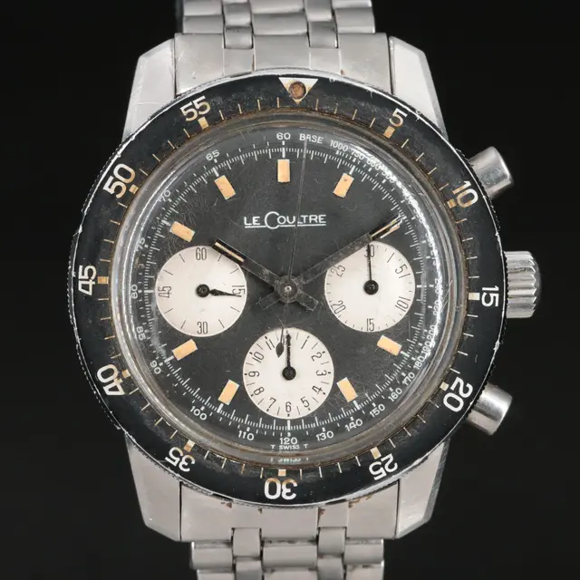 Vintage LeCoultre Chronograph Stainless Steel "Shark" Diver Watch