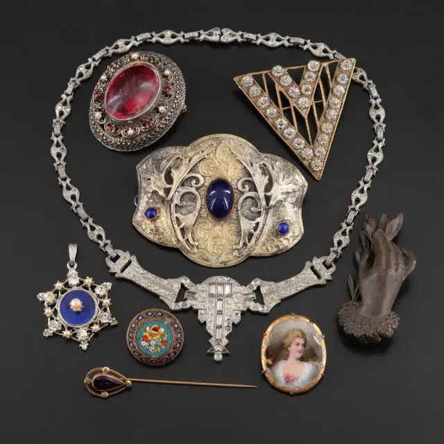 Antique and Vintage Collection Including Victorian and Art Deco