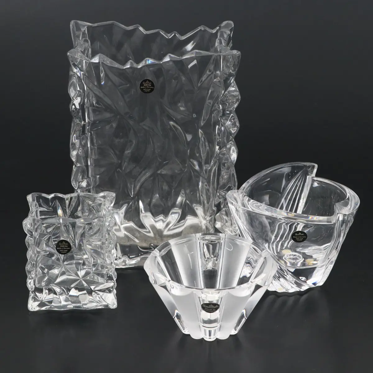 Rosenthal "Bag" Vase and Candleholder with More German Crystal