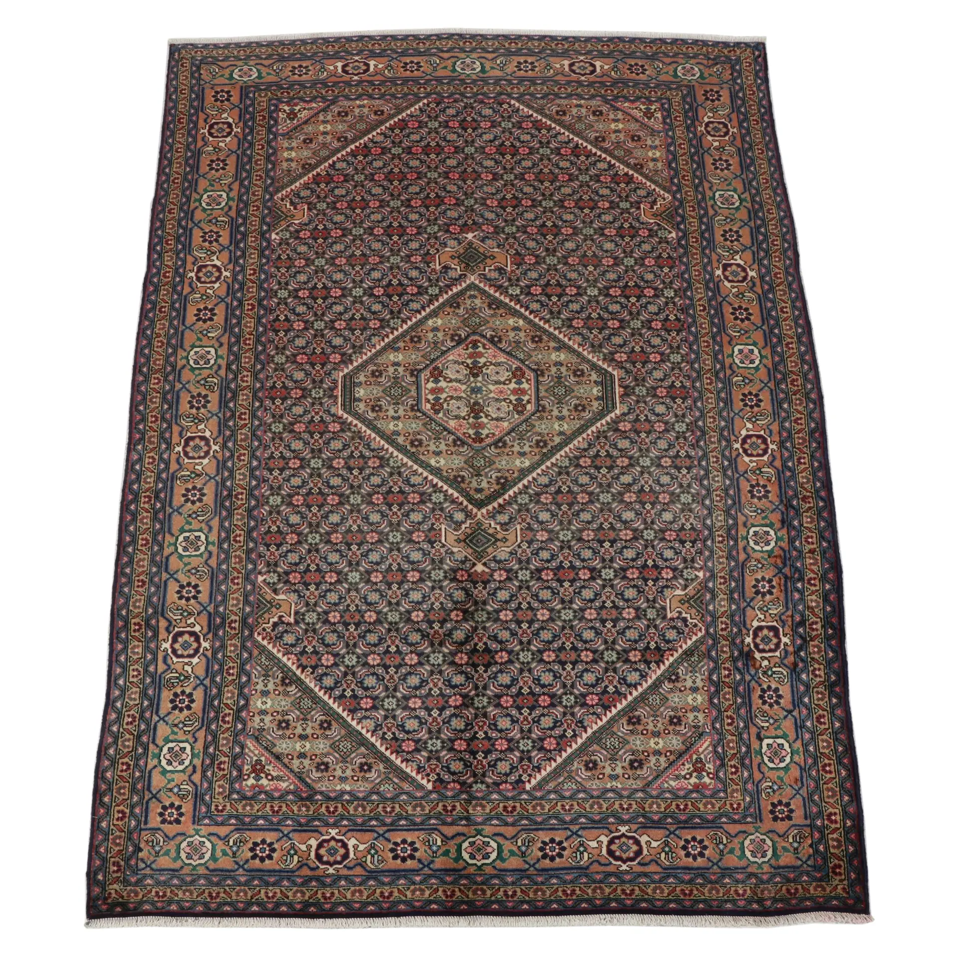 6'3 x 9'5 Hand-Knotted Persian Bijar Area Rug