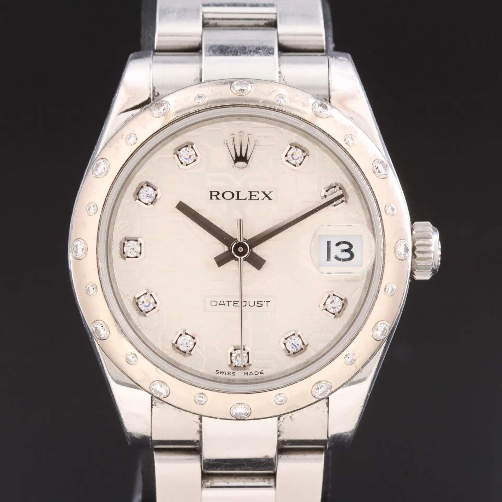 Rolex Datejust 31 Rolesor Factory Diamond Dial and Bezel Watch