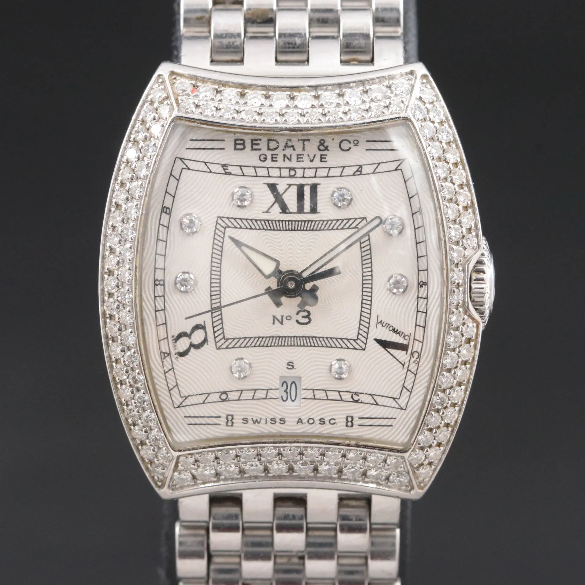 Bedat & Co. Geneve No. 3 Diamond & Stainless Steel Swiss Automatic Watch