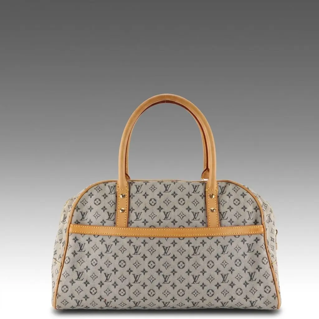 Louis Vuitton Marie Satchel Bag in Blue Mini Lin Monogram Canvas and Leather