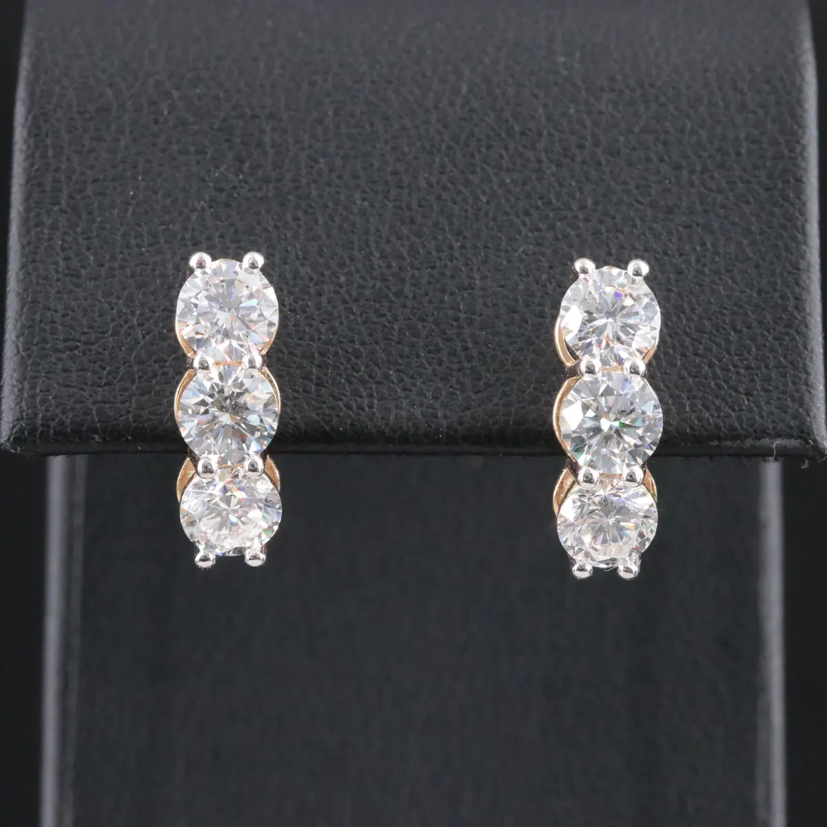 14K 3.14 CTW Lab Grown Diamond Earrings