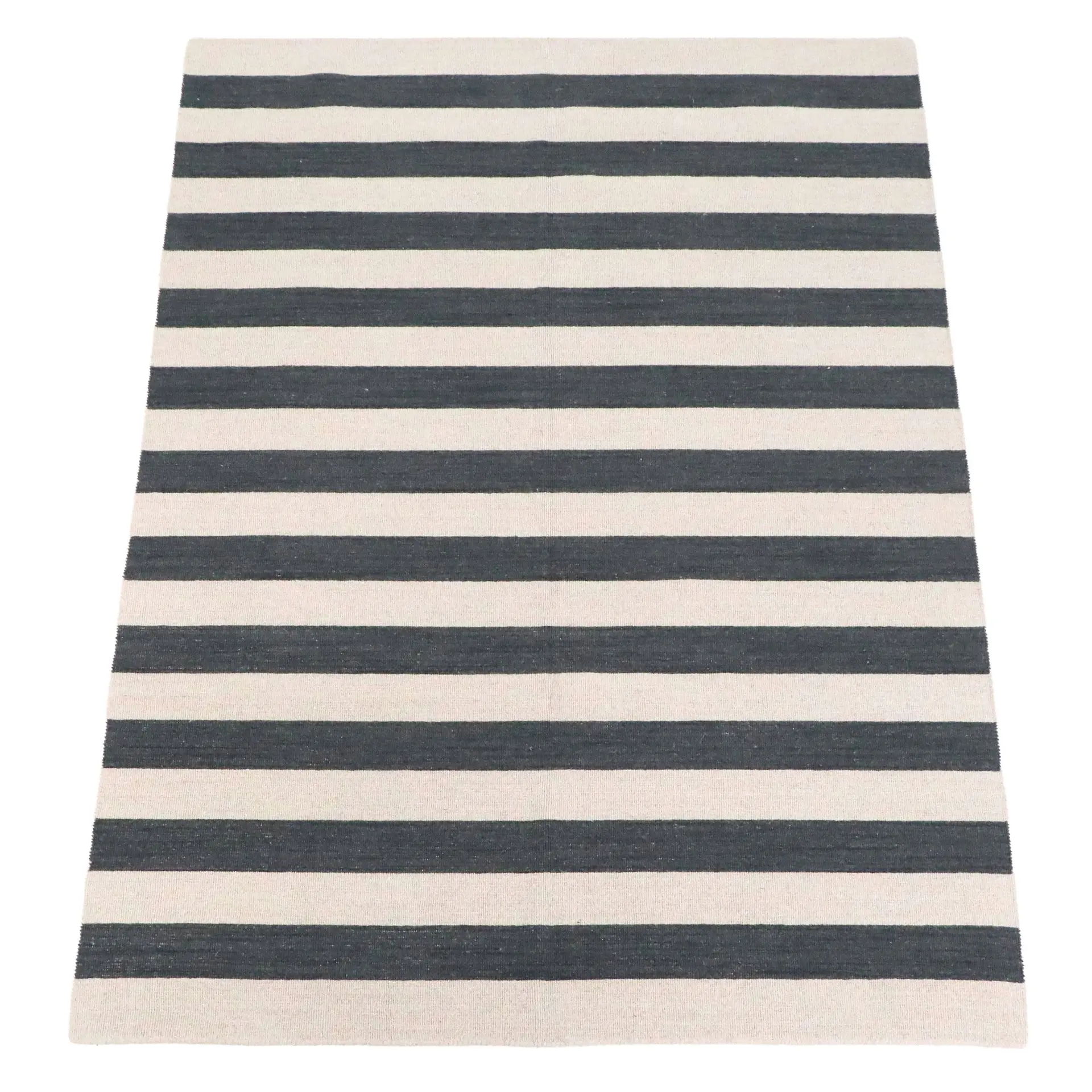5'8 x 7'11 Handwoven Indian Striped Area Rug
