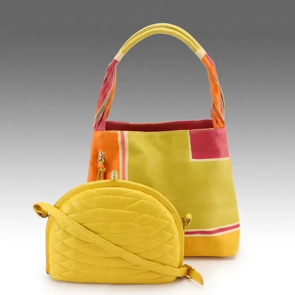 Giorgio Beverly Hills Quilted Leather Dome Bag & Astore Painted Leather Tote