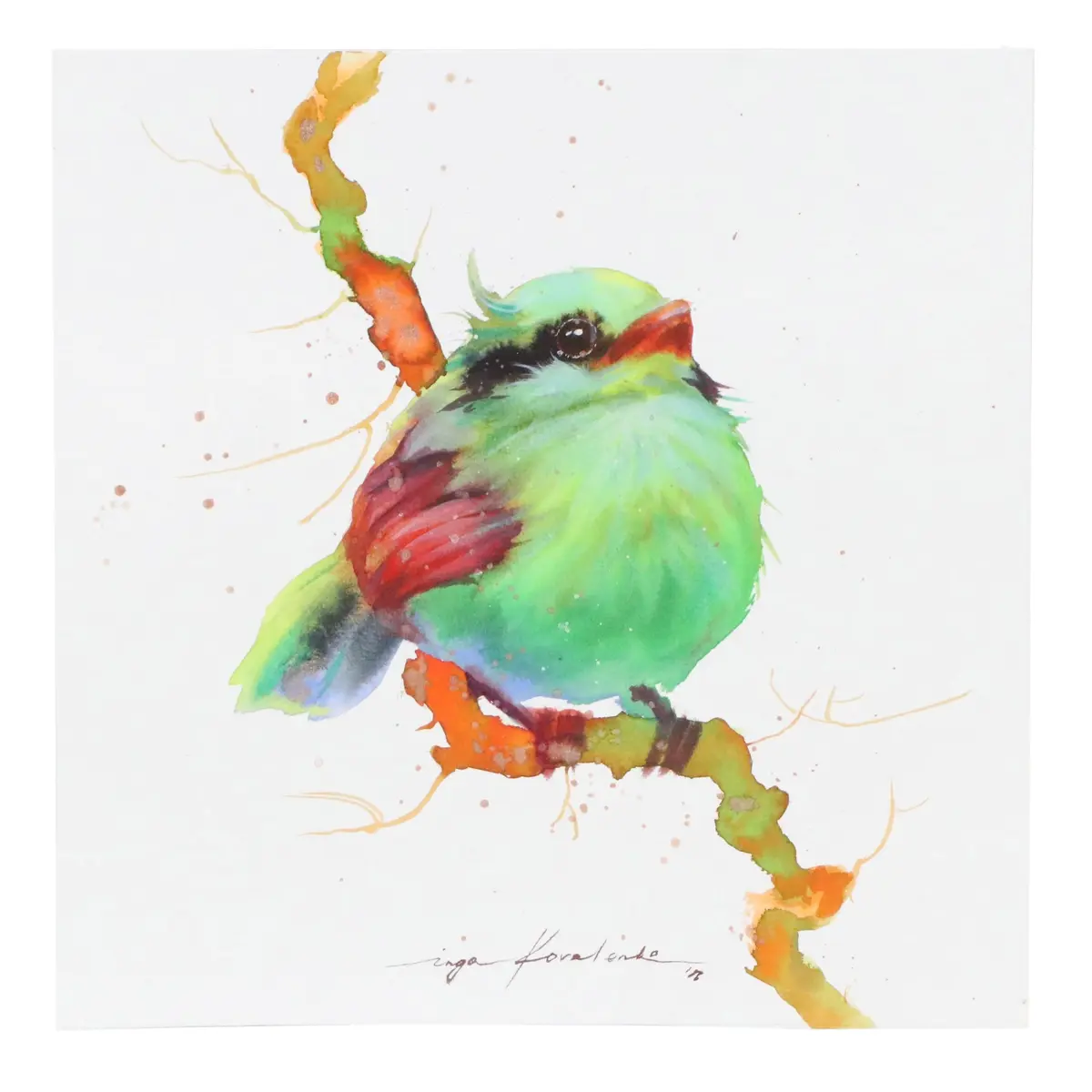 Inga Kovalenko Watercolor Painting of Bird, 2026