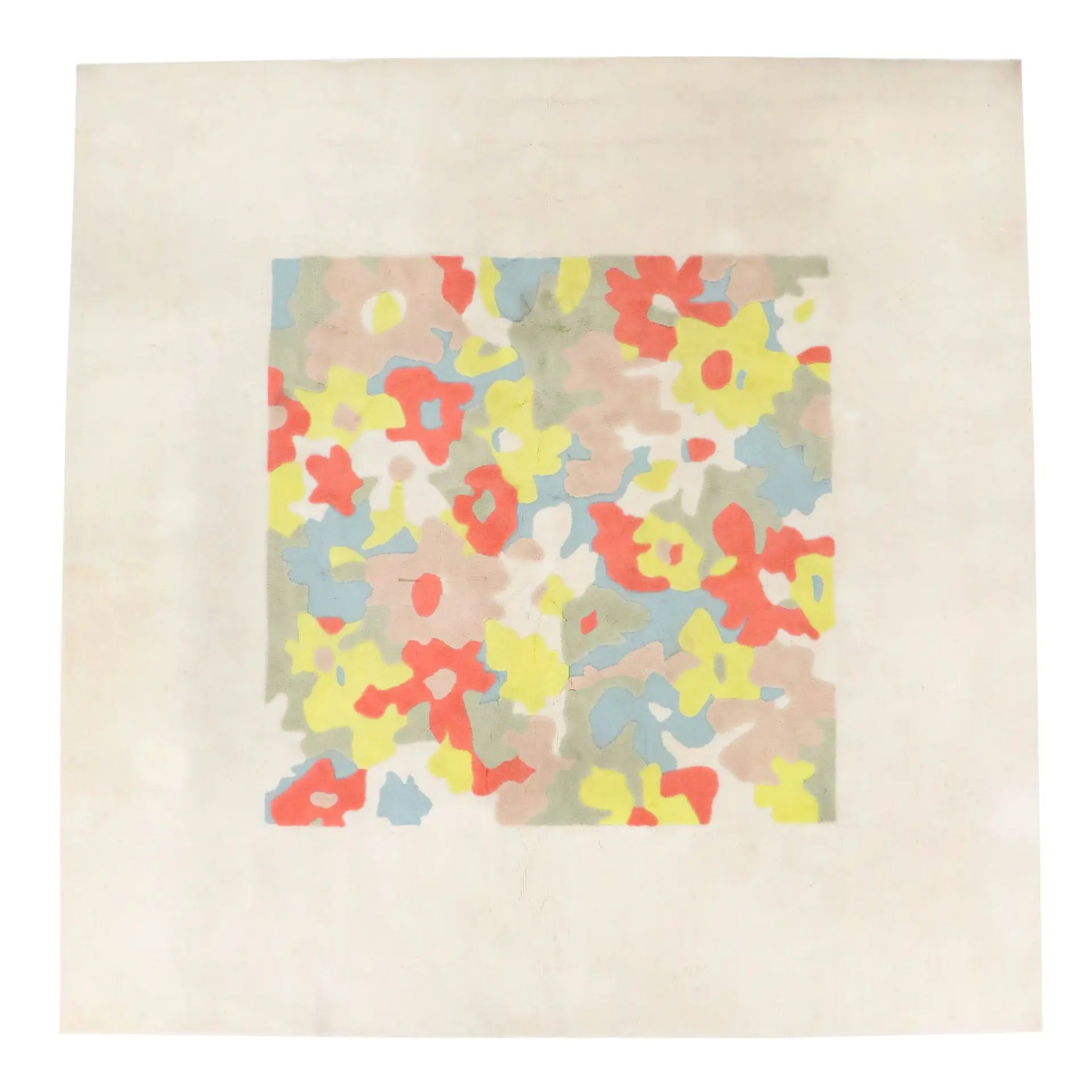 12' x 12' Machine Made Modernist Style Floral Room-Sized Rug