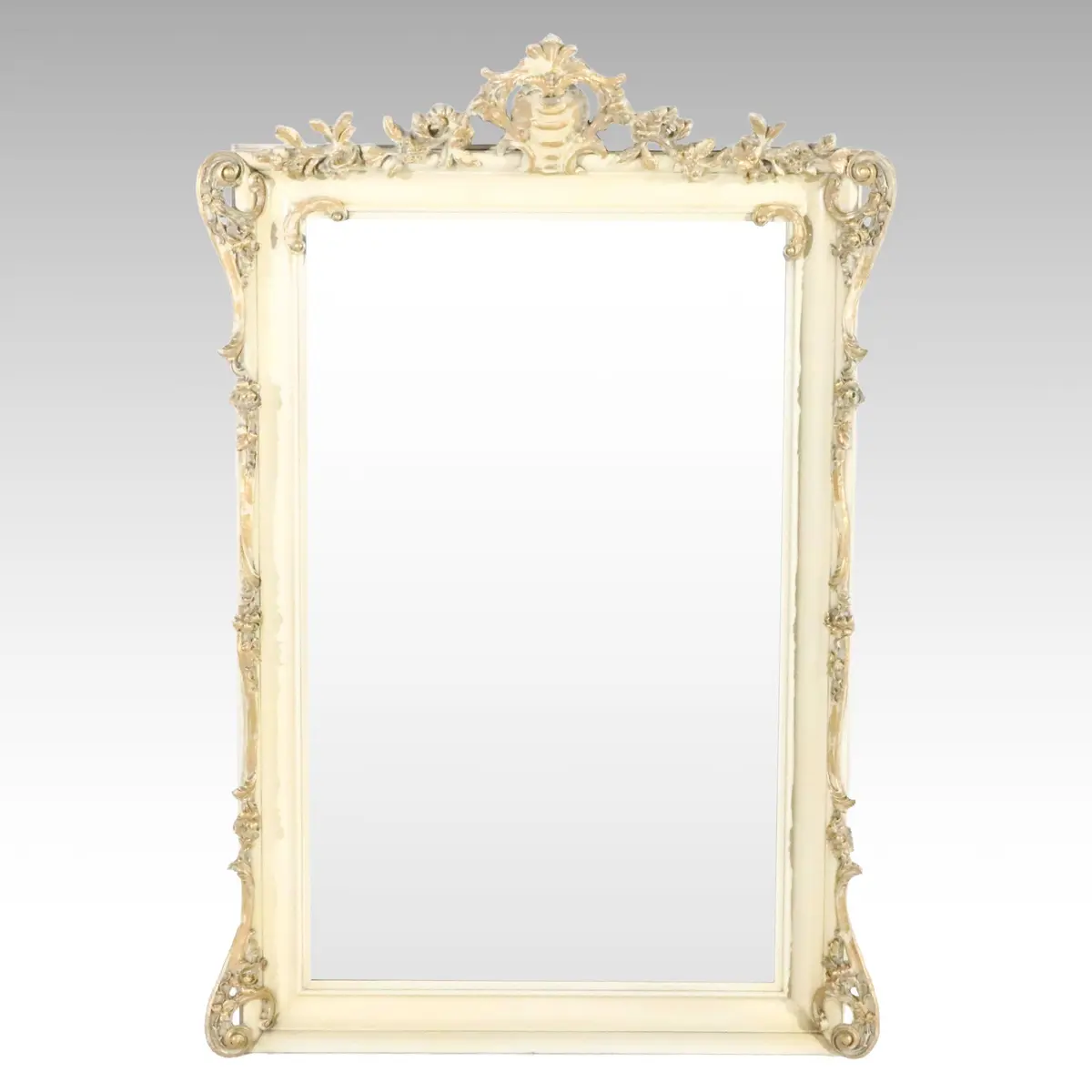 Rococo Style Gilt and Cream Finished Wall Mirror