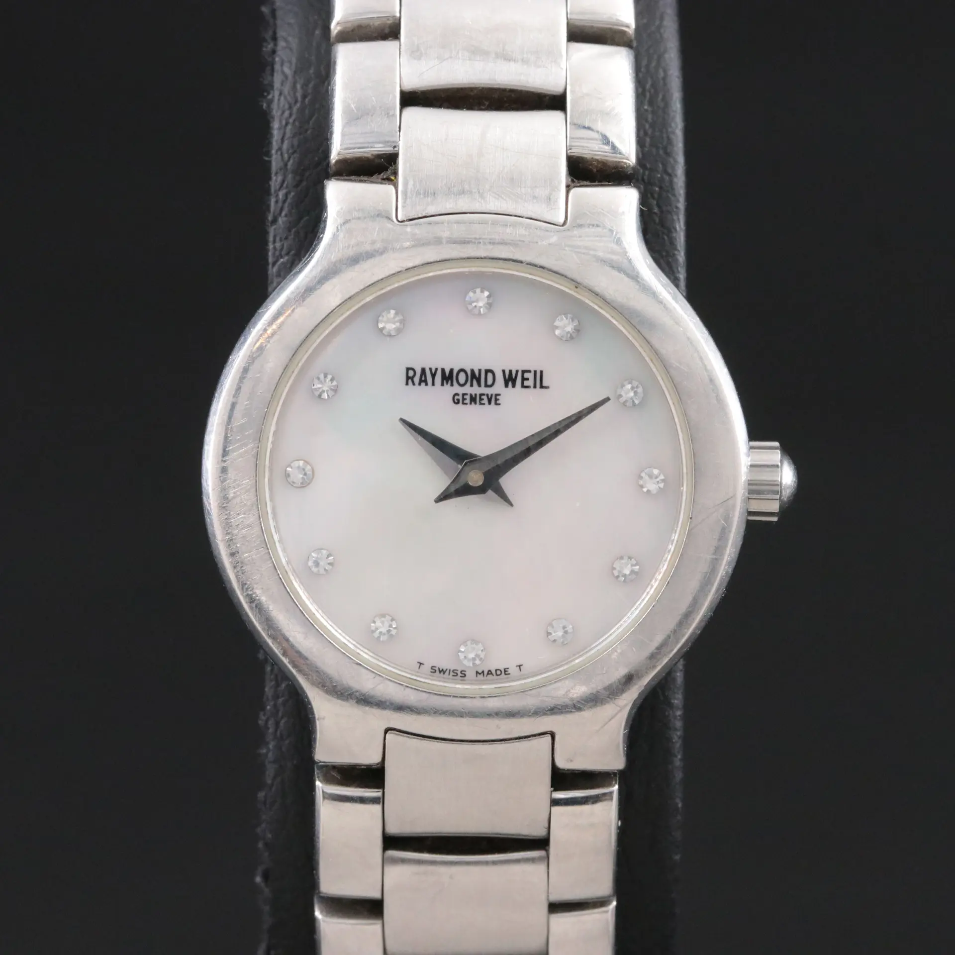 Raymond Weil M.O.P. Dial Glass Crystal Markers Steel Watch Model 5892