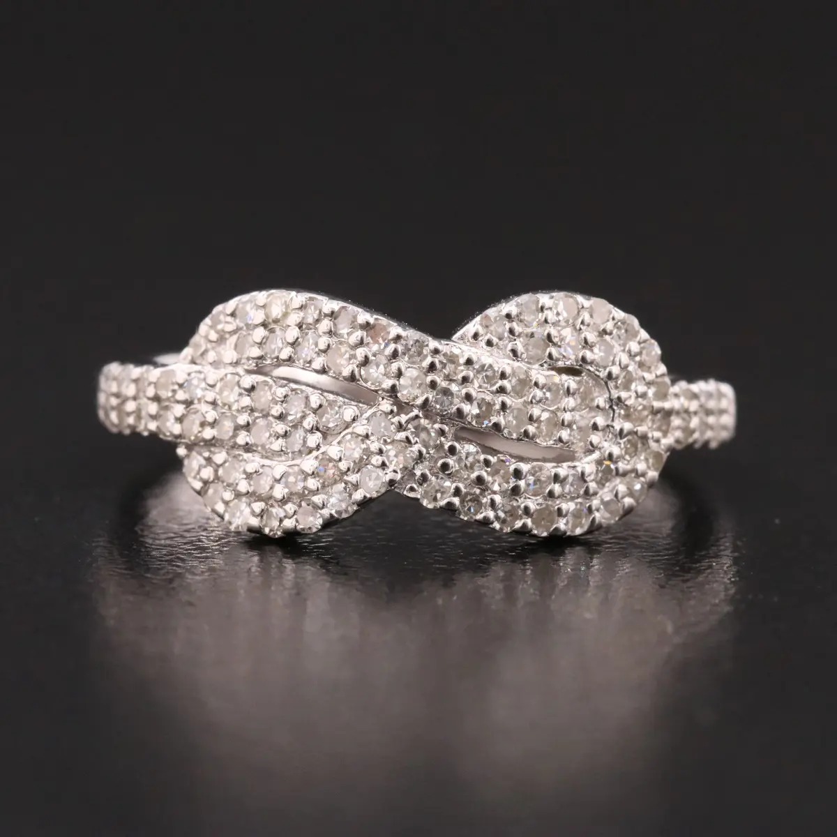 Sterling Diamond Infinity Ring