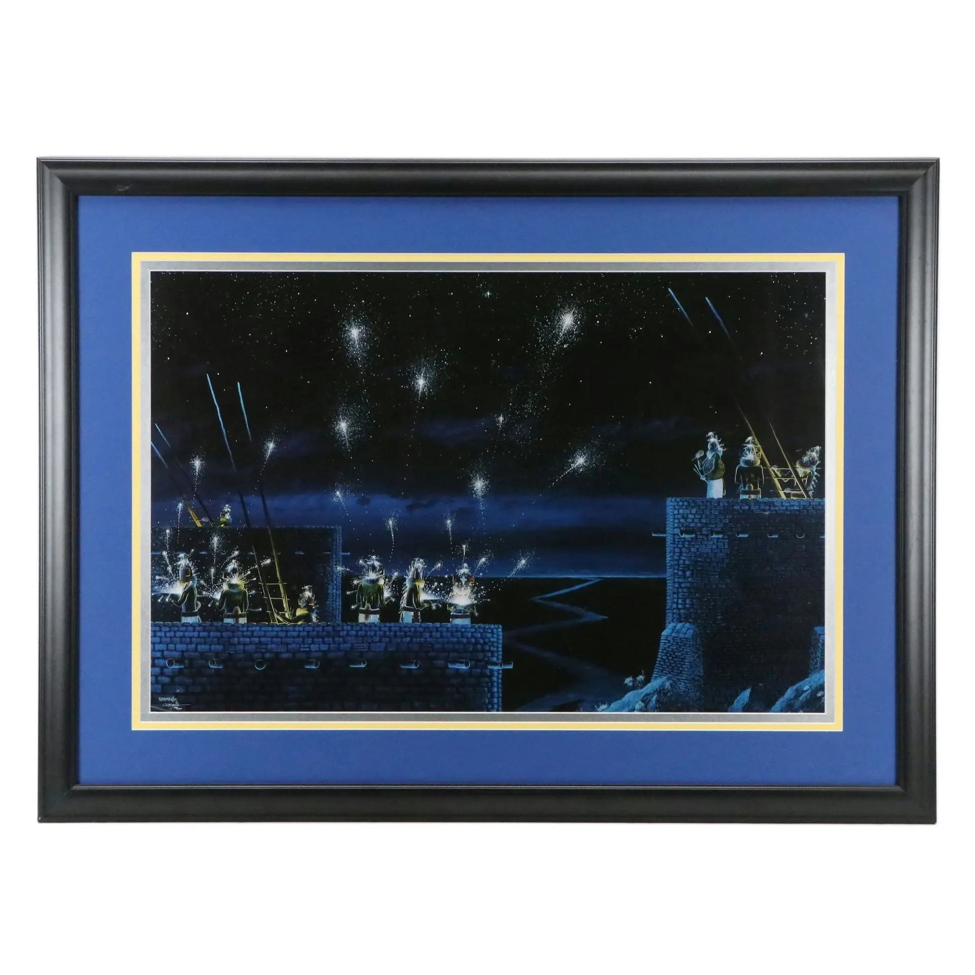 Clifford Brycelea Offset Lithograph "Native American Celestial Scene"