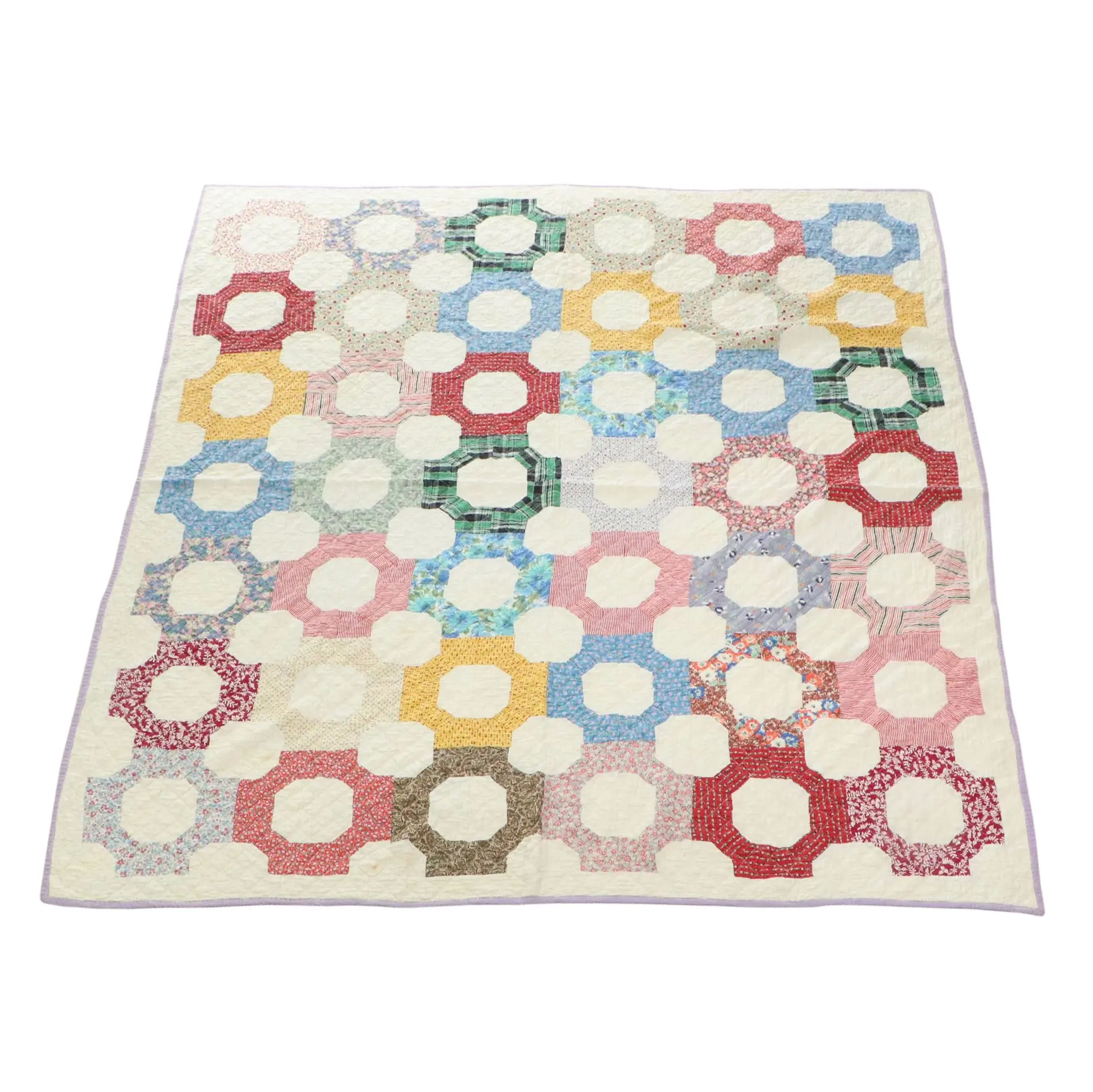 Handcrafted "Bow Tie" Cotton Patchwork Quilt