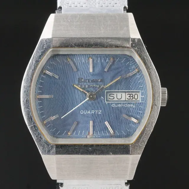 Bulova Accutron Dual Day Silvertone Retro Quartz Watch
