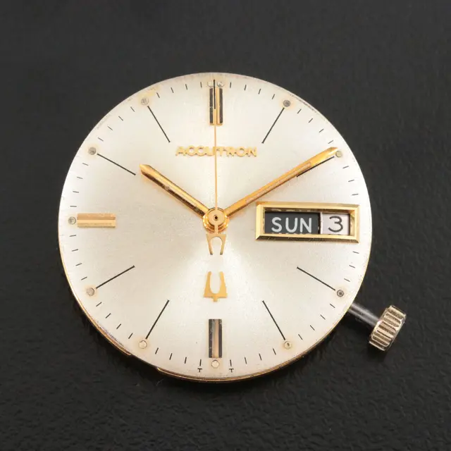 Bulova Accutron 2182 Day-Date Watch Movement Plus Dial & Hands