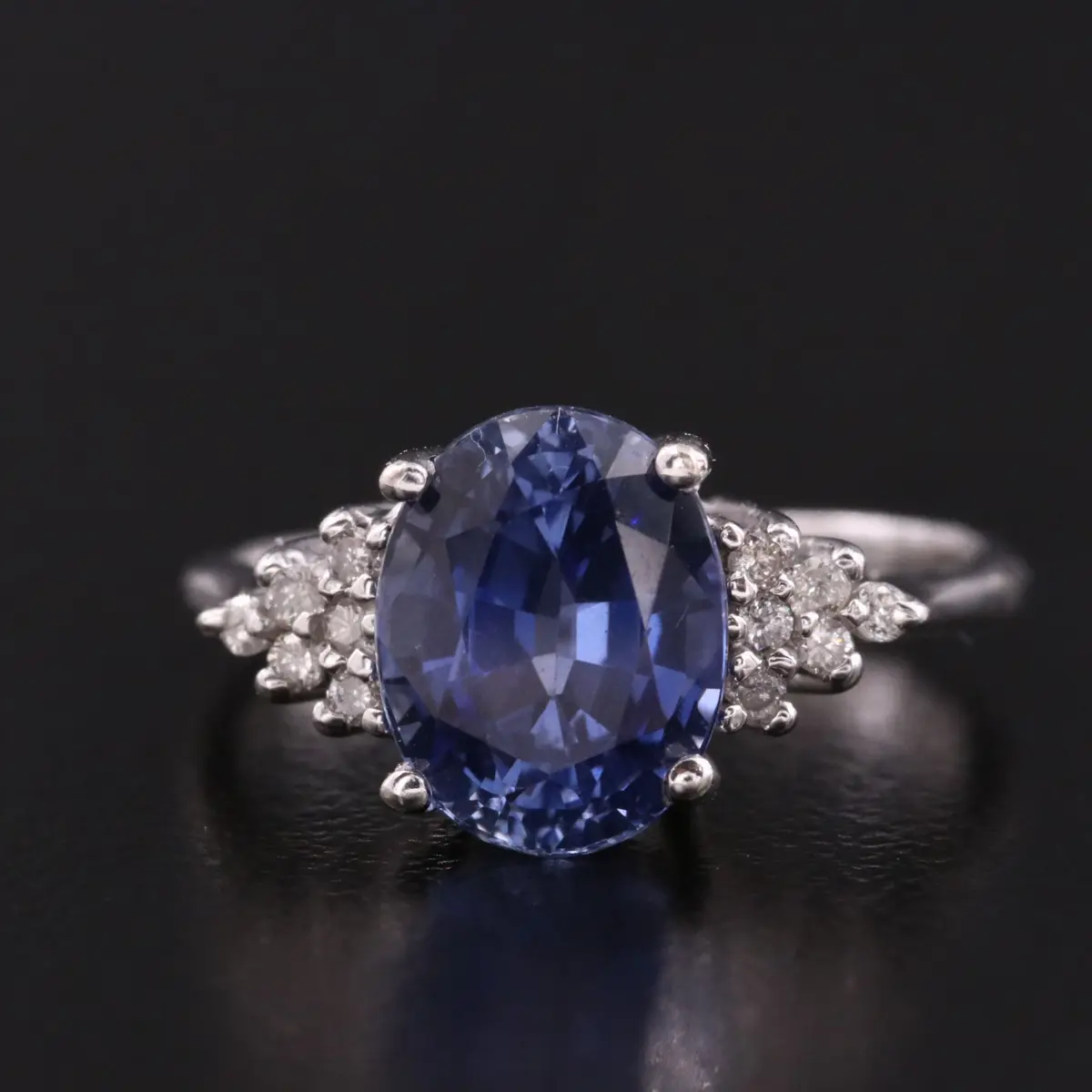 10K Sapphire and Diamond Ring