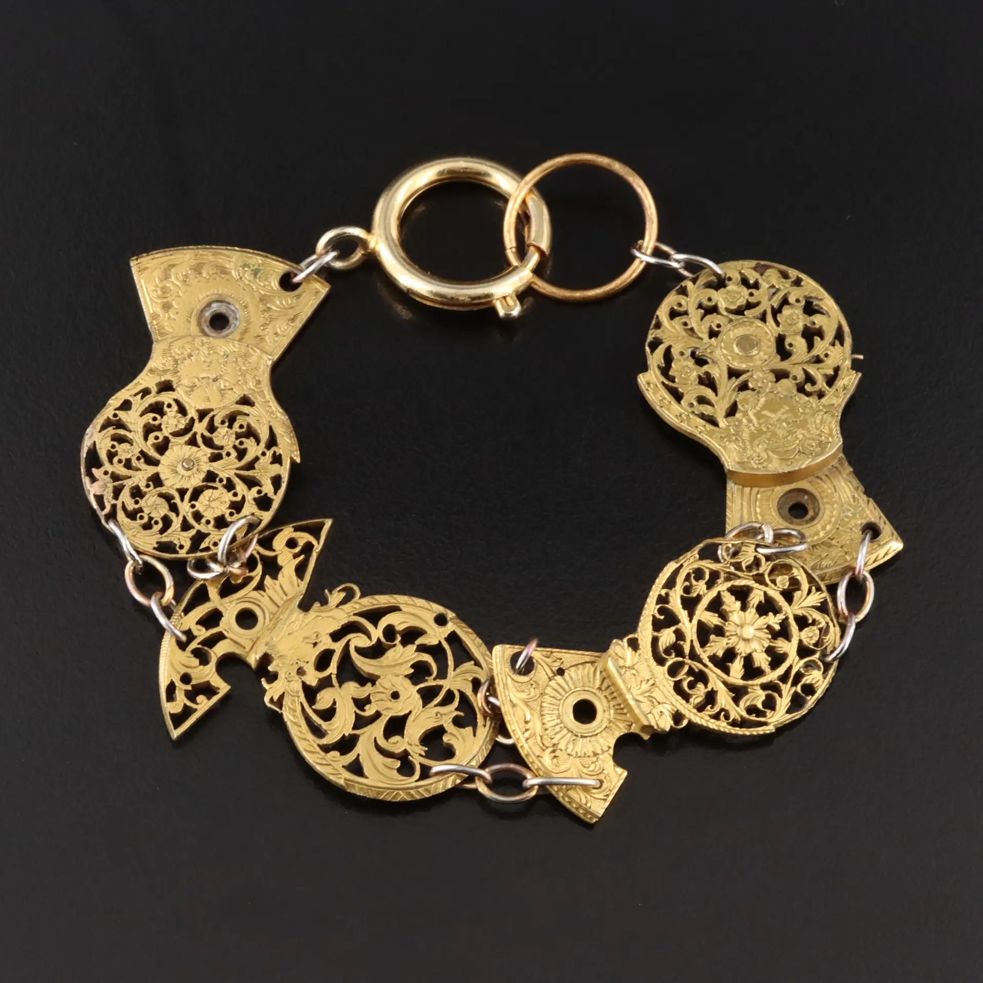 Victorian Fusee Watch Balance Bridge Link Bracelet
