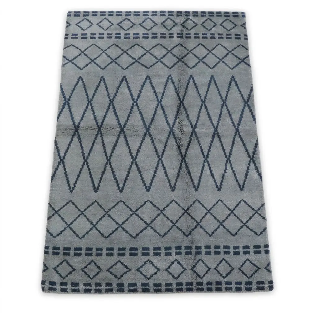 5'2 x 8' Hand-Knotted Indian Contemporary Area Rug