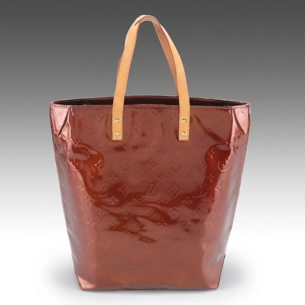 Louis Vuitton Reade MM Tote Bag in Bronze Monogram Vernis & Vachetta Leather